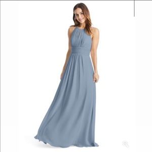Azazie Bonnie dusty blue bridesmaid dress